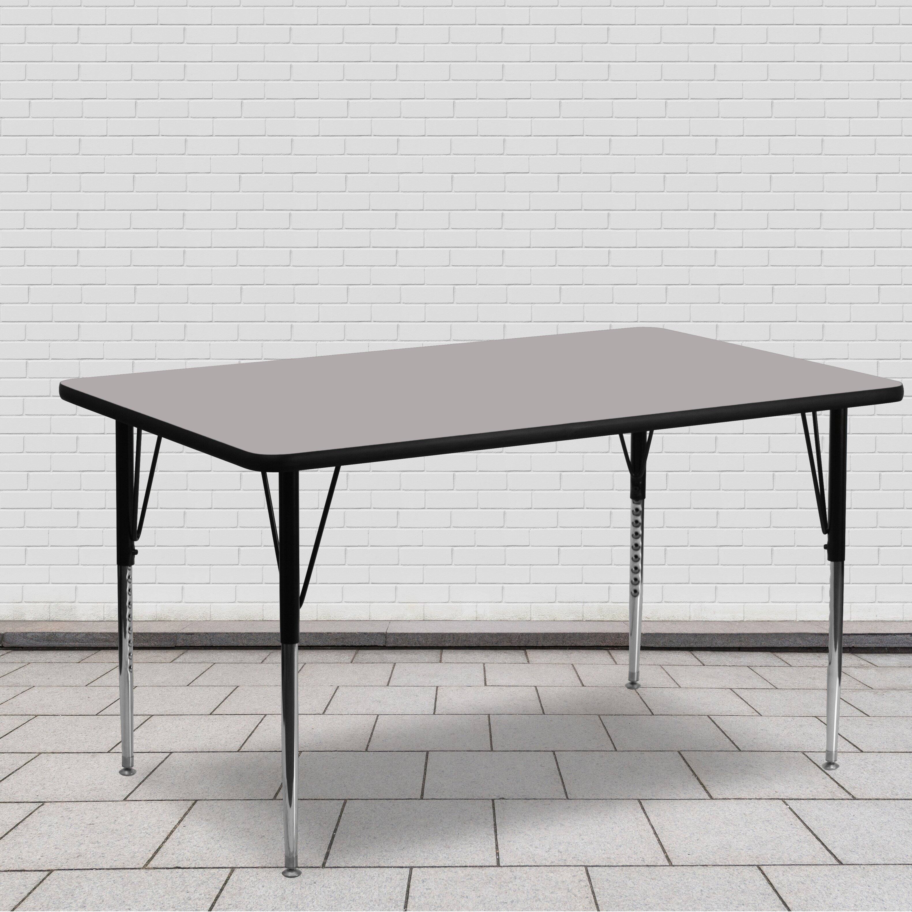 Alt View 1. Emma + Oliver - 24x60 Rectangle HP Laminate Adjustable Activity Table - Gray.