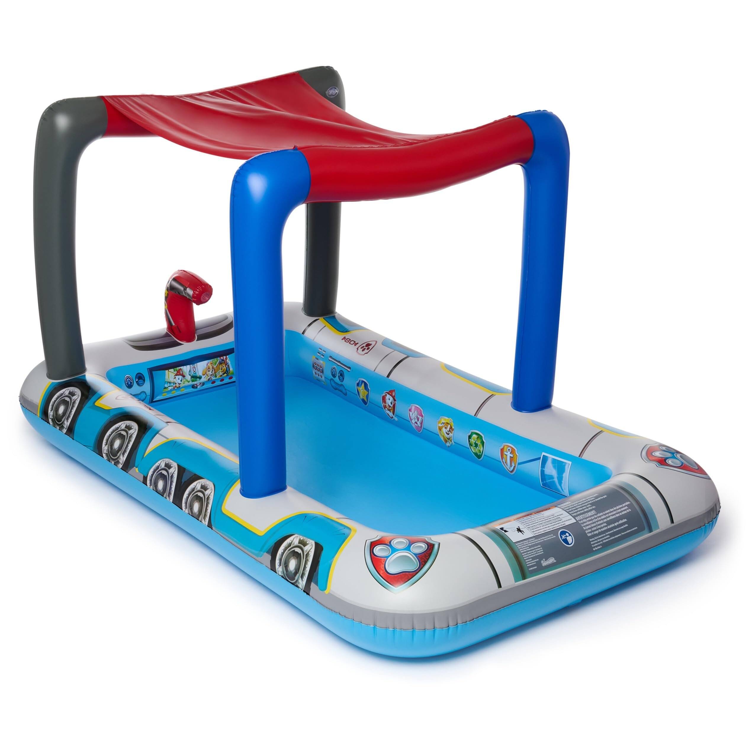 Alt View 3. SwimWays - Paw Patrol Deluxe Inflatable Pool with Canopy, Fast Inflation Kiddie Pool, Outdoor Water Play for Ages 3+ - Multicolour.