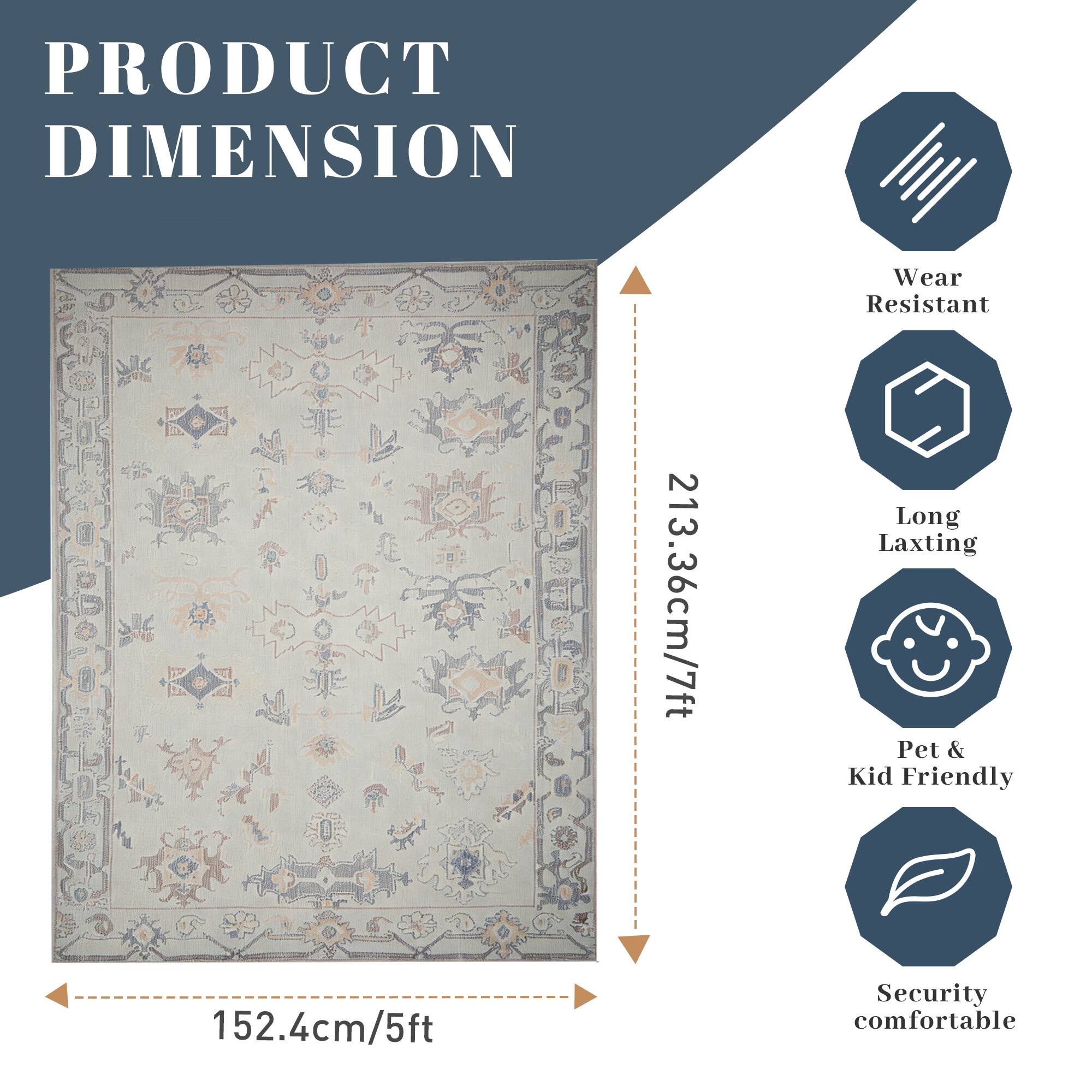 PRODUCT DIMENSION  
Wear Resistant  
213.36cm/7ft Long Laxting  
Pet & Kid Friendly  
152.4cm/5ft  
Security comfortable