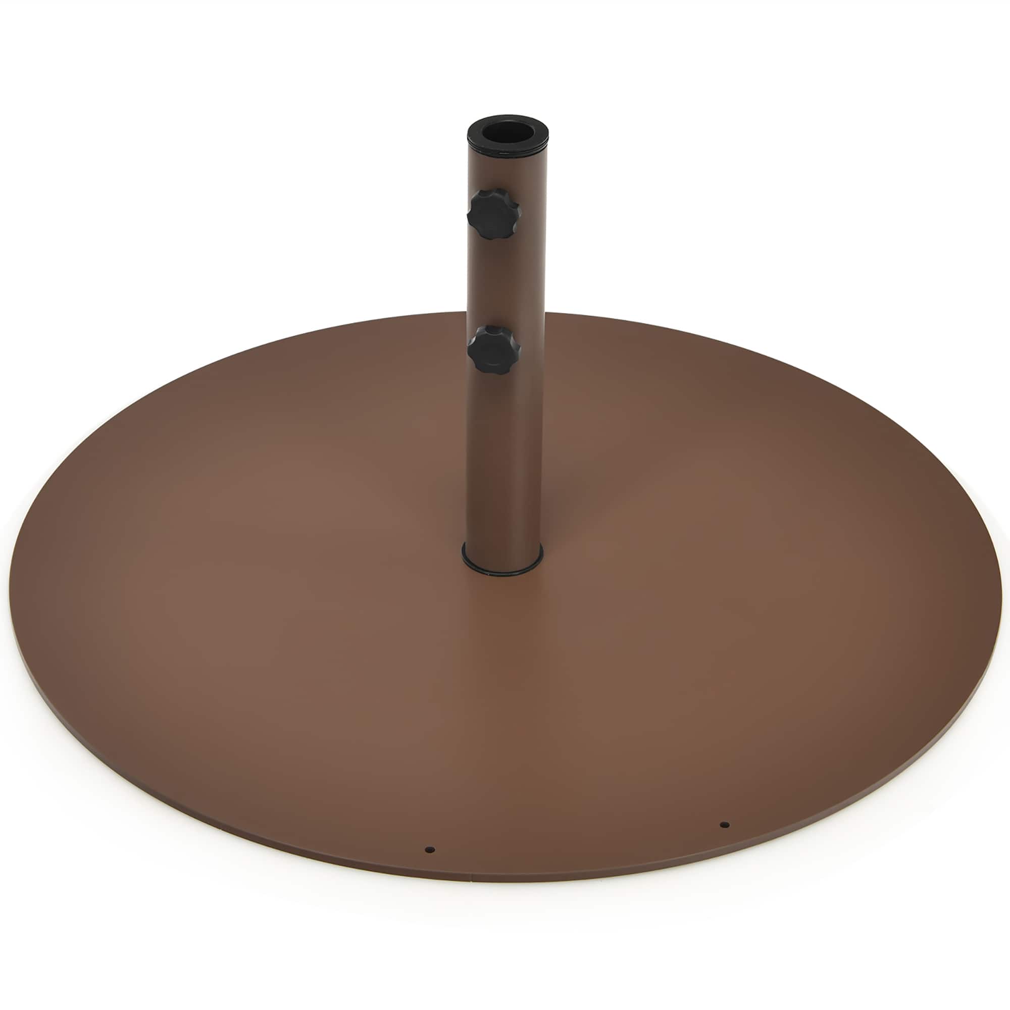 Costway - 59LBS Patio Umbrella Base Round Umbrella Stand for Backyard - Brown