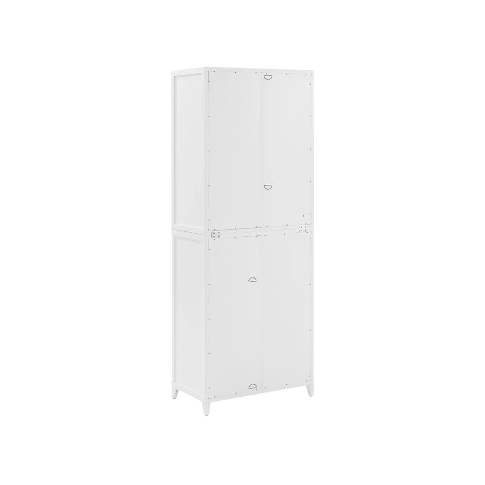 Back. Crosley Furniture - Milo Tall Kitchen Storage Pantry - 2 Stackable Pantries - White.