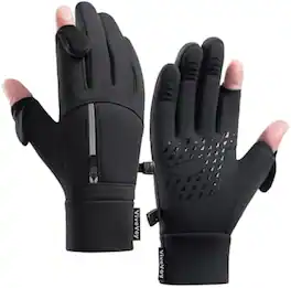 Cozy Serene - Winter Fingerless Touch Screen Gloves for Men Women Cold Weather Windproof Thermal Sports Gloves - Medium