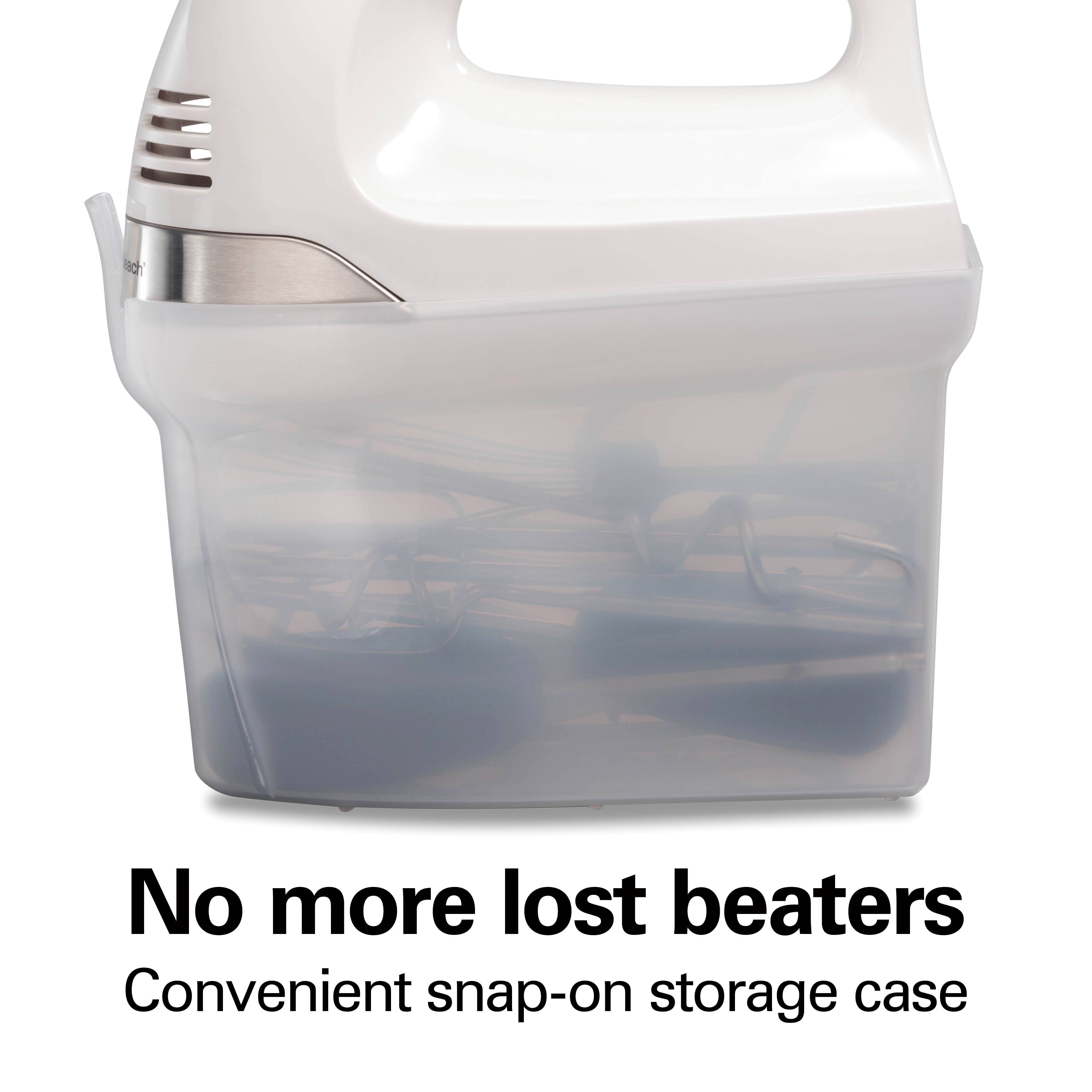 No more lost beaters  
Convenient snap-on storage case