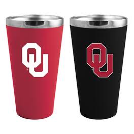 The Memory Company - Oklahoma Sooners Team Color 2-Pack 16oz. Pint Glass Set - Multicolor