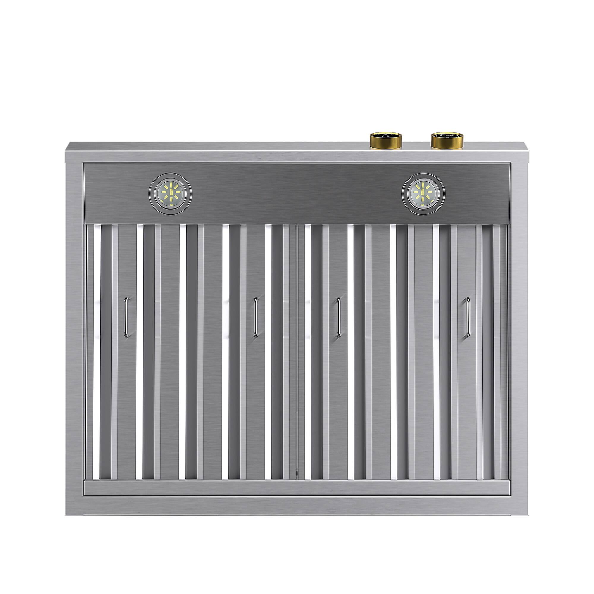 Alt View 10. Kucht - 30 in. 4.2 cu. ft. 4 Burners Dual Fuel Range for Propane Gas in Stainless Steel and Gold + Under Cabinet Range Hood - Stainless Steel with Gold Accents.