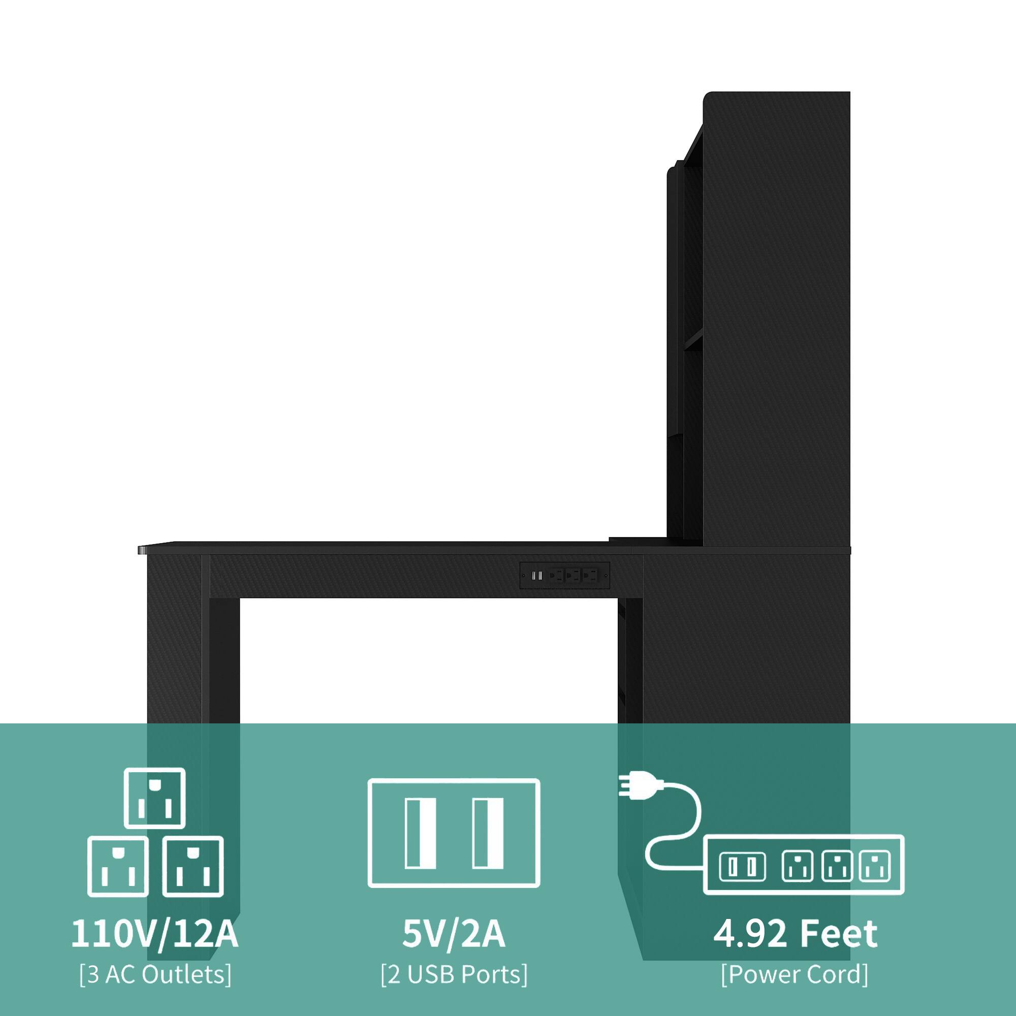 110V/12A [3 AC Outlets]  
5V/2A [2 USB Ports]  
4.92 Feet [Power Cord]