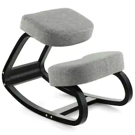 Kadyn - Rocking Ergonomic Kneeling Chair with Padded Cushion for Home Office- Home Office Computer Desk Chair - Gray