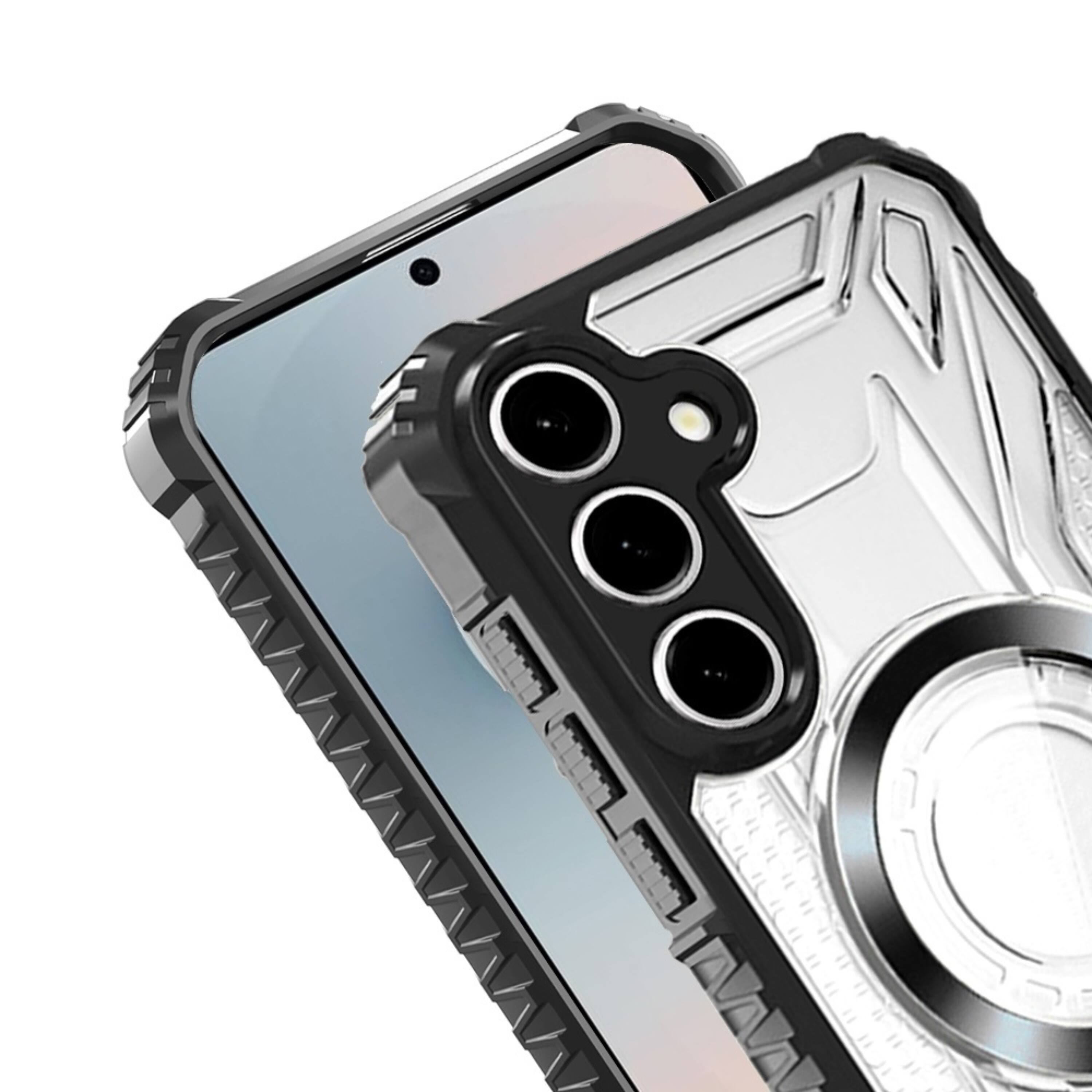 Left. Kitcheniva - Magnetic Circle Shockproof Case With Tempered Glass For Samsung S26 Plus Blue - Blue.