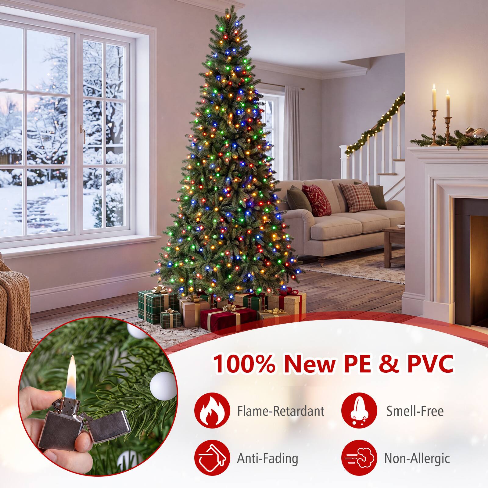 100% New PE & PVC  
Flame-Retardant  
Smell-Free  
Anti-Fading  
Non-Allergic