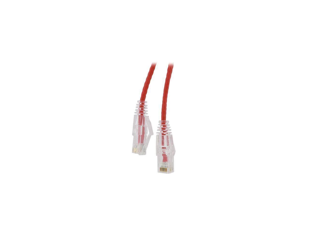 Alt View 1. Nippon Labs - Nippon Labs SLCAT6-28-3RD 28AWG Slim Cat6 Ethernet Cable - 3ft, Red, 550MHz, UTP, Stranded, RJ45.
