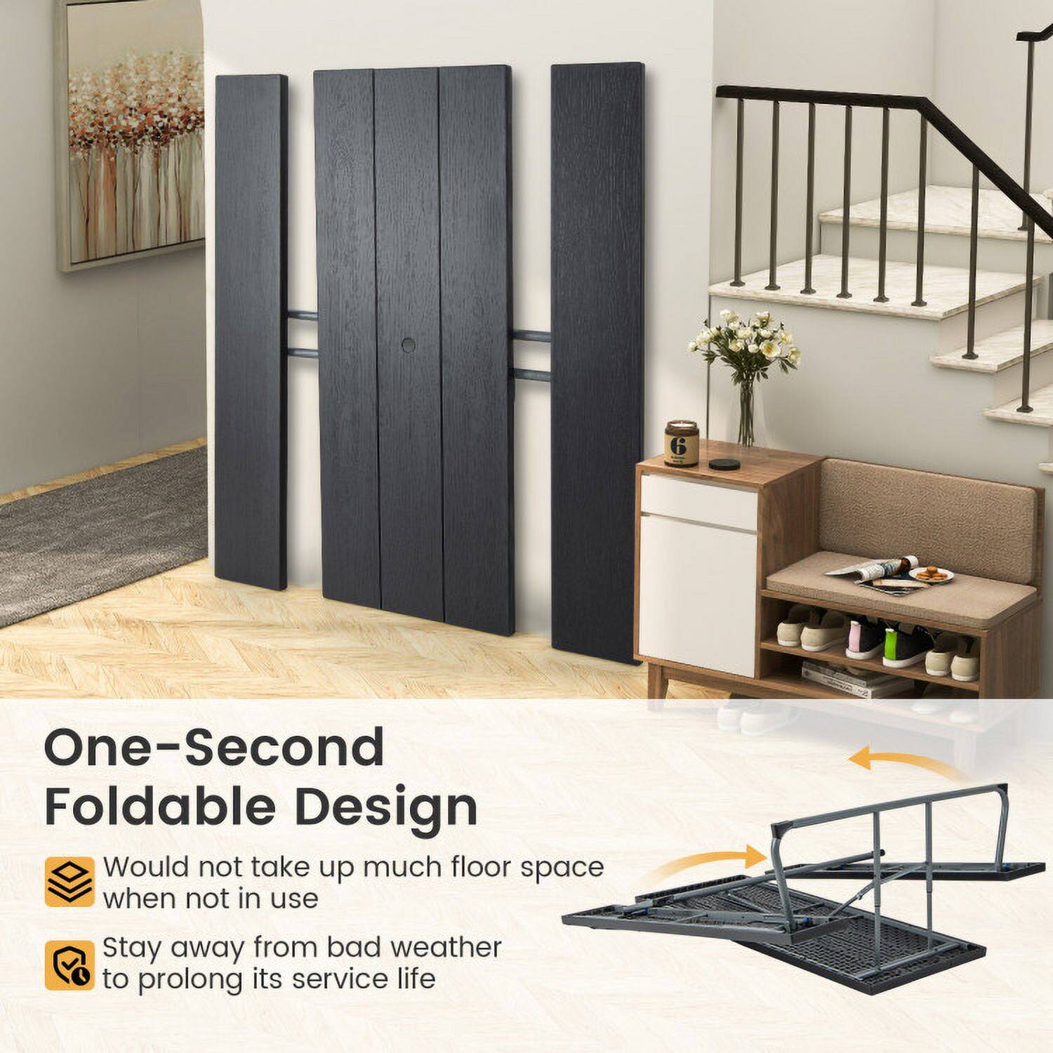 6 One-Second Foldable Design  
Would not take up much floor space when not in use  
Stay away from bad weather to prolong its service life