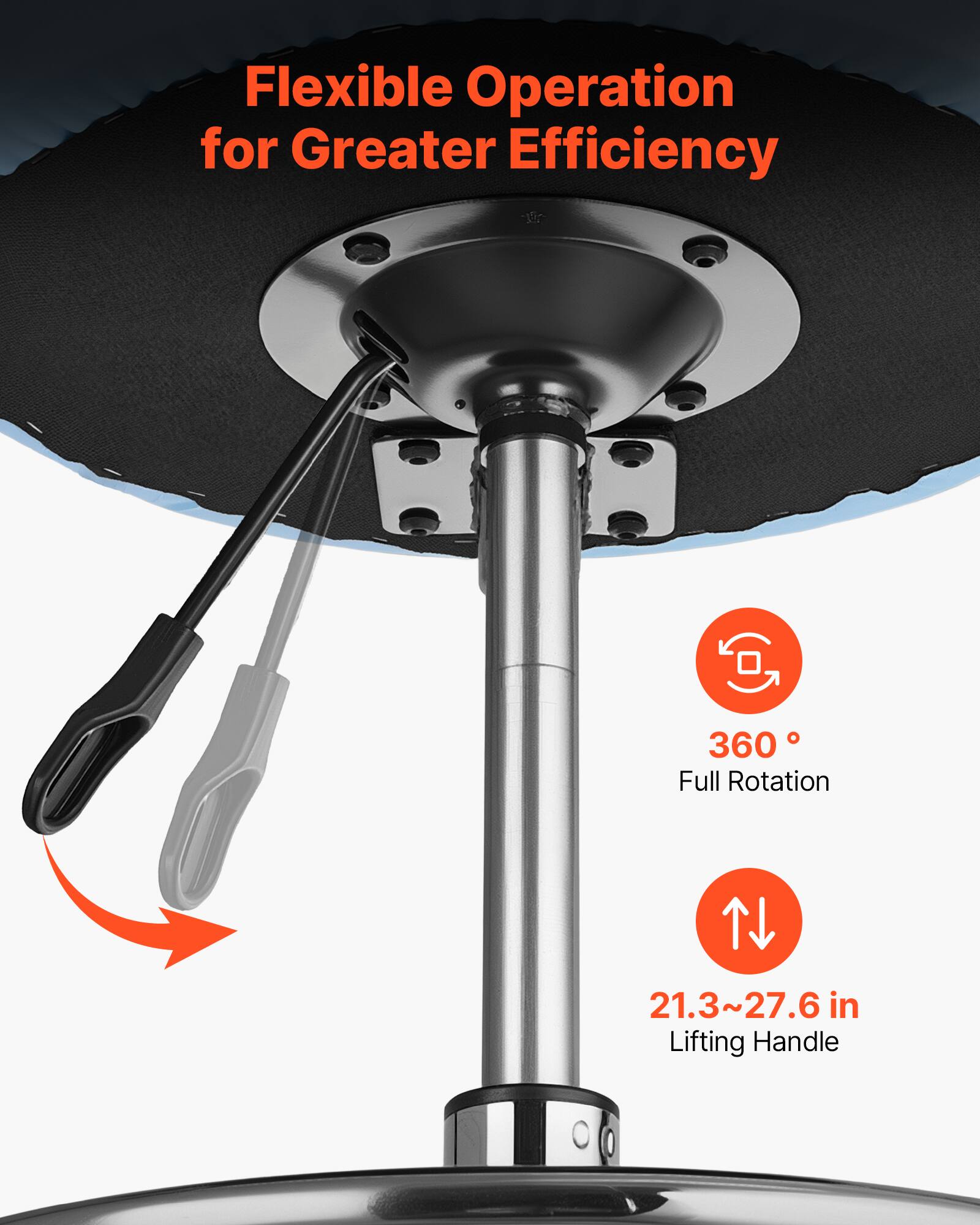Flexible Operation for Greater Efficiency  
360° Full Rotation  
21.3~27.6 in Lifting Handle