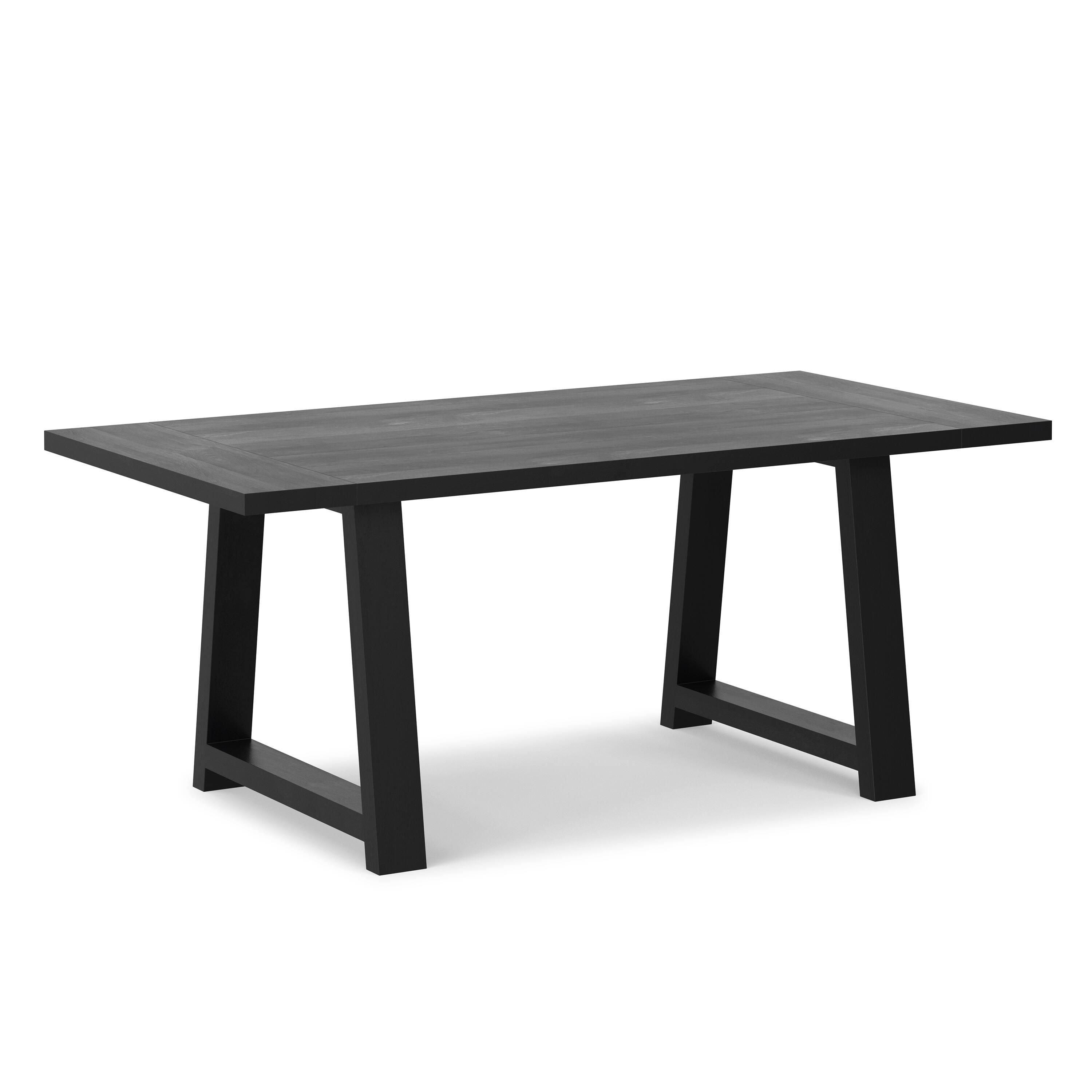 Alt View 4. Simpli Home - Whitley 72 inch Wide Solid Mango Farmhouse Dining Table - Black.
