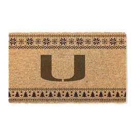 Jardine - Miami Hurricanes 18" x 30" Holiday Coir Doormat - Brown