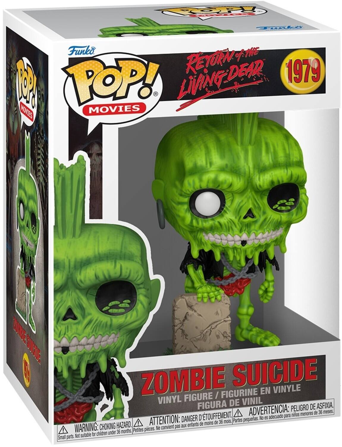 Funko POP! MOVIES  
RETURN OF THE LIVING DEAD 1979  
ZOMBIE SUICIDE  
VINYL FIGURE / FIGURINE EN VINYLE / FIGURA DE VINIL  

ADVERTENCIA: PELIGRO DE ASFIXIA, menores de 36 meses.  
DANGER: CHOKING HAZARD, Small parts. Not suitable for children under 36 months.  
ATTENTION: aux enfants de moins de 36 mois.