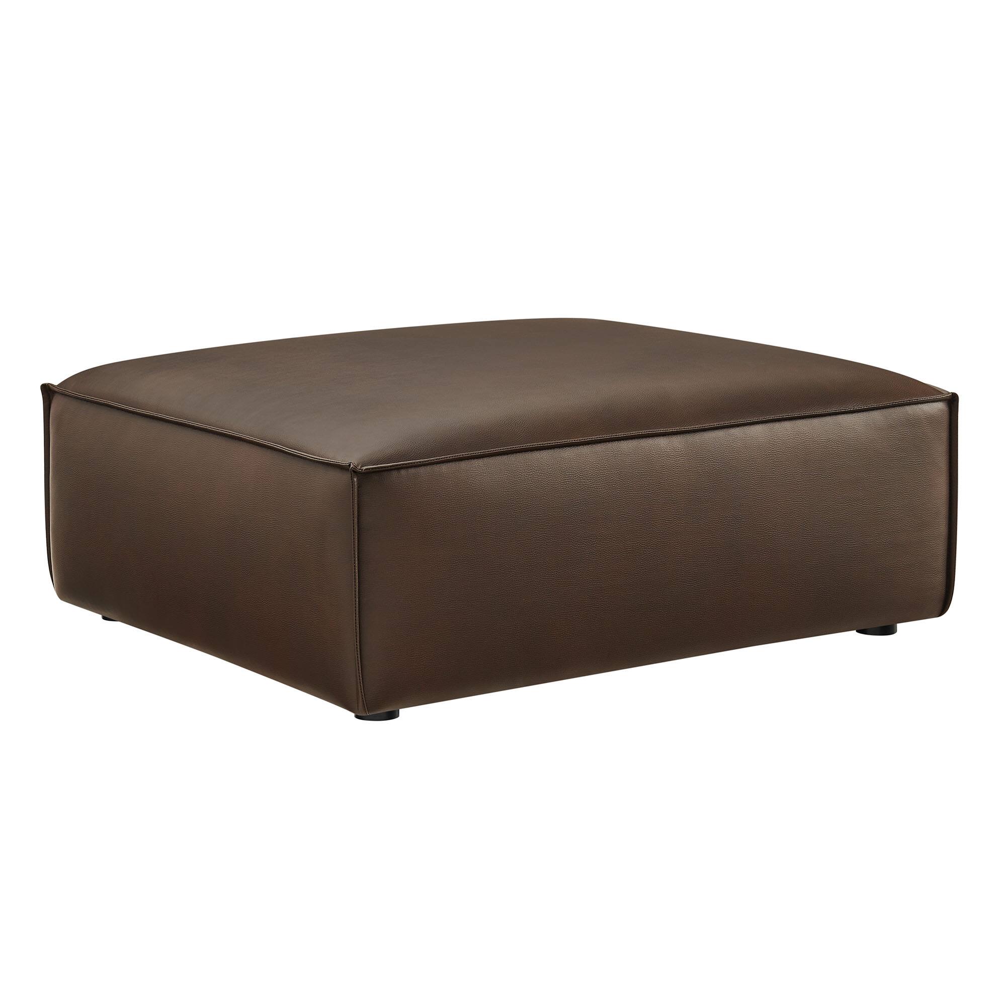 Angle. Modway - Restore Vegan Leather Modular Ottoman by Modway - Espresso.
