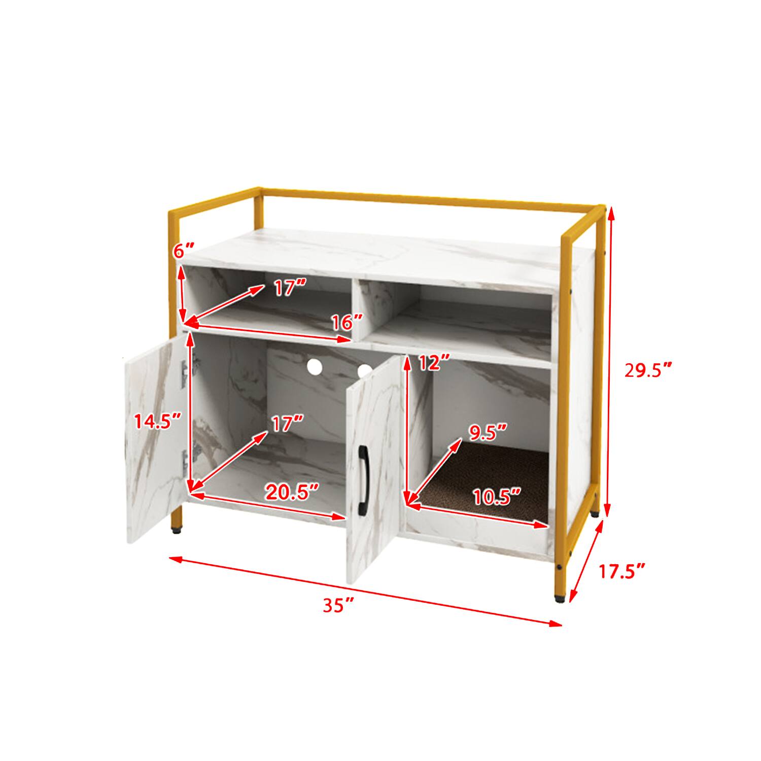 6" 17" 16" 12" 29.5" 14.5" 17" 20.5" 9.5" 10.5" 17.5" 35"