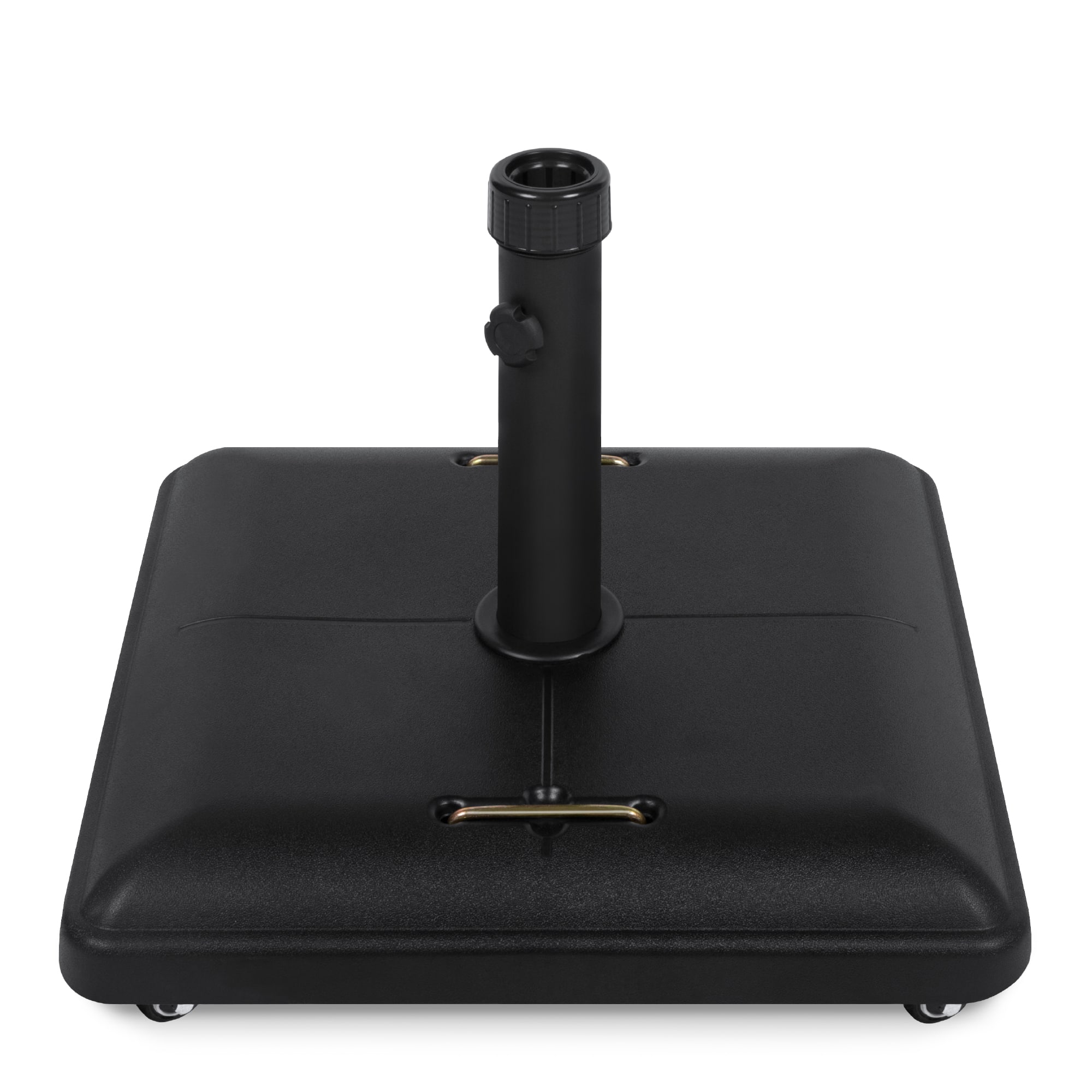 Best Choice Products - 81lb. Heavy Duty Square Concrete Rolling Patio Umbrella Base Stand w/ Locking Wheels - Black