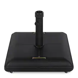 Best Choice Products - 81lb. Heavy Duty Square Concrete Rolling Patio Umbrella Base Stand w/ Locking Wheels - Black