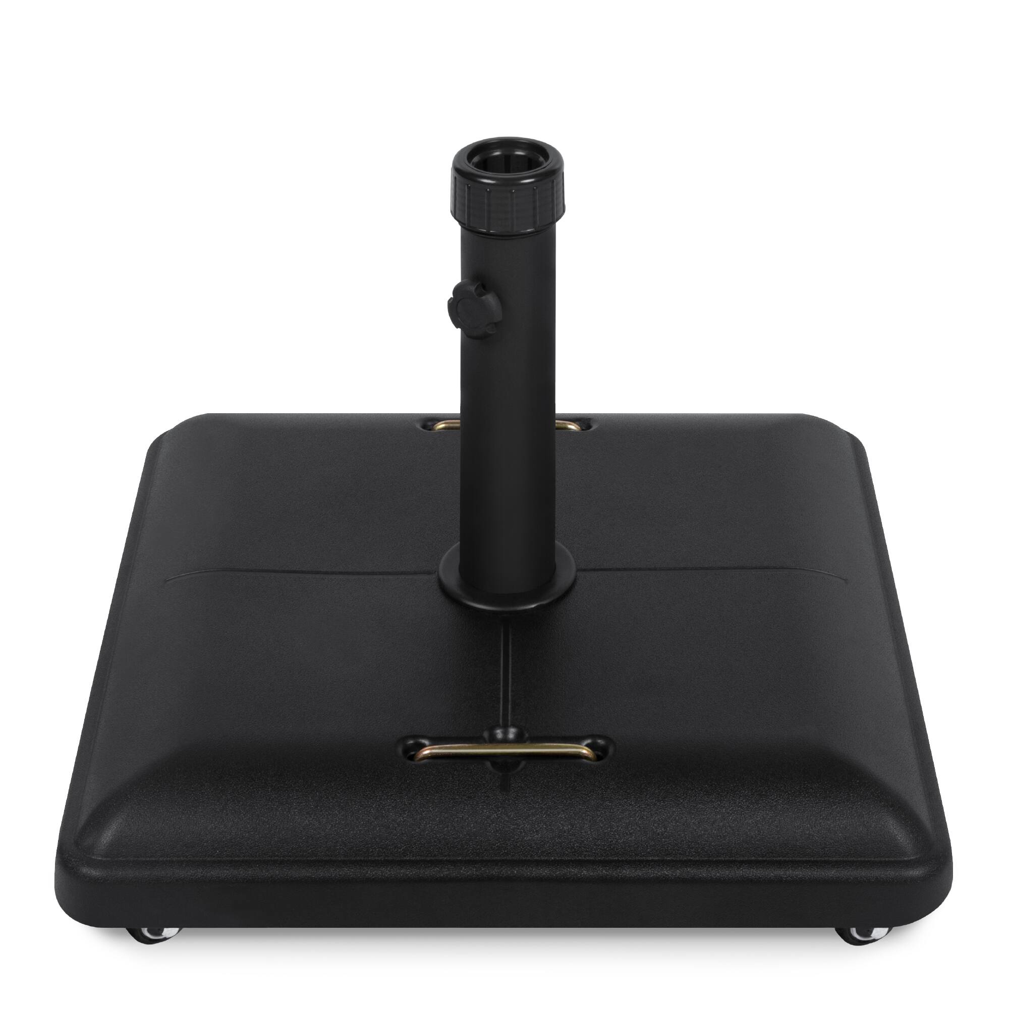 Front. Best Choice Products - Best Choice Products 81lb. Heavy Duty Square Concrete Rolling Patio Umbrella Base Stand w/ Locking Wheels - Black.