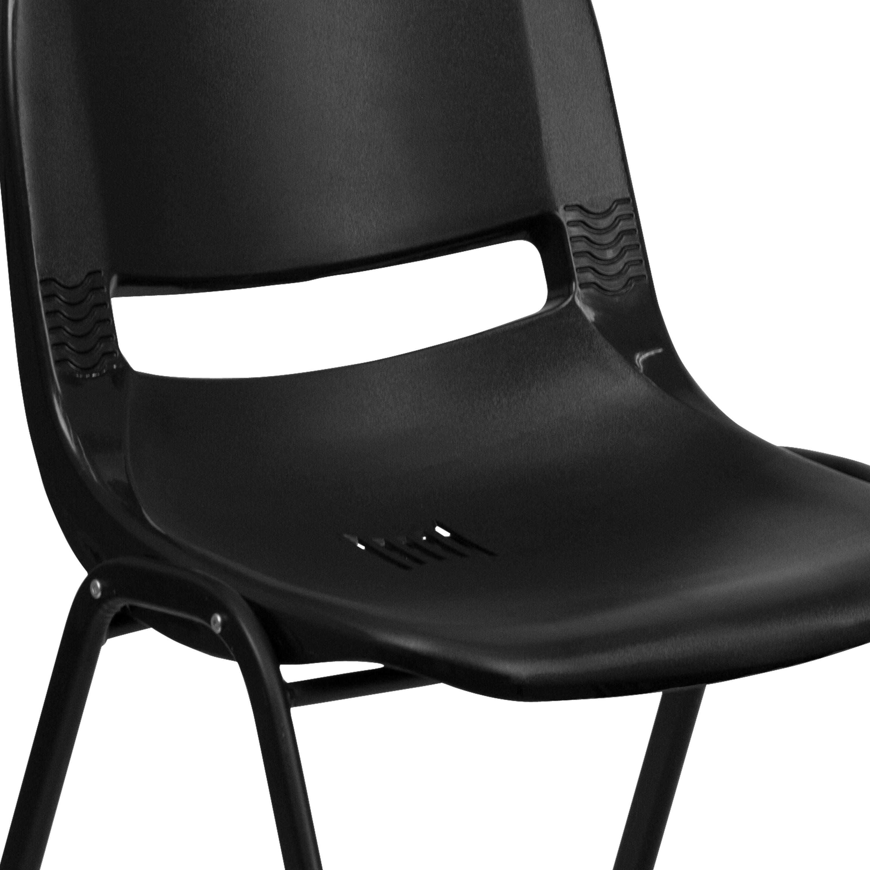 Alt View 9. Emma + Oliver - Ergonomic Shell Student Stack Chair - Classroom Chair / Office Guest Chair - Black.