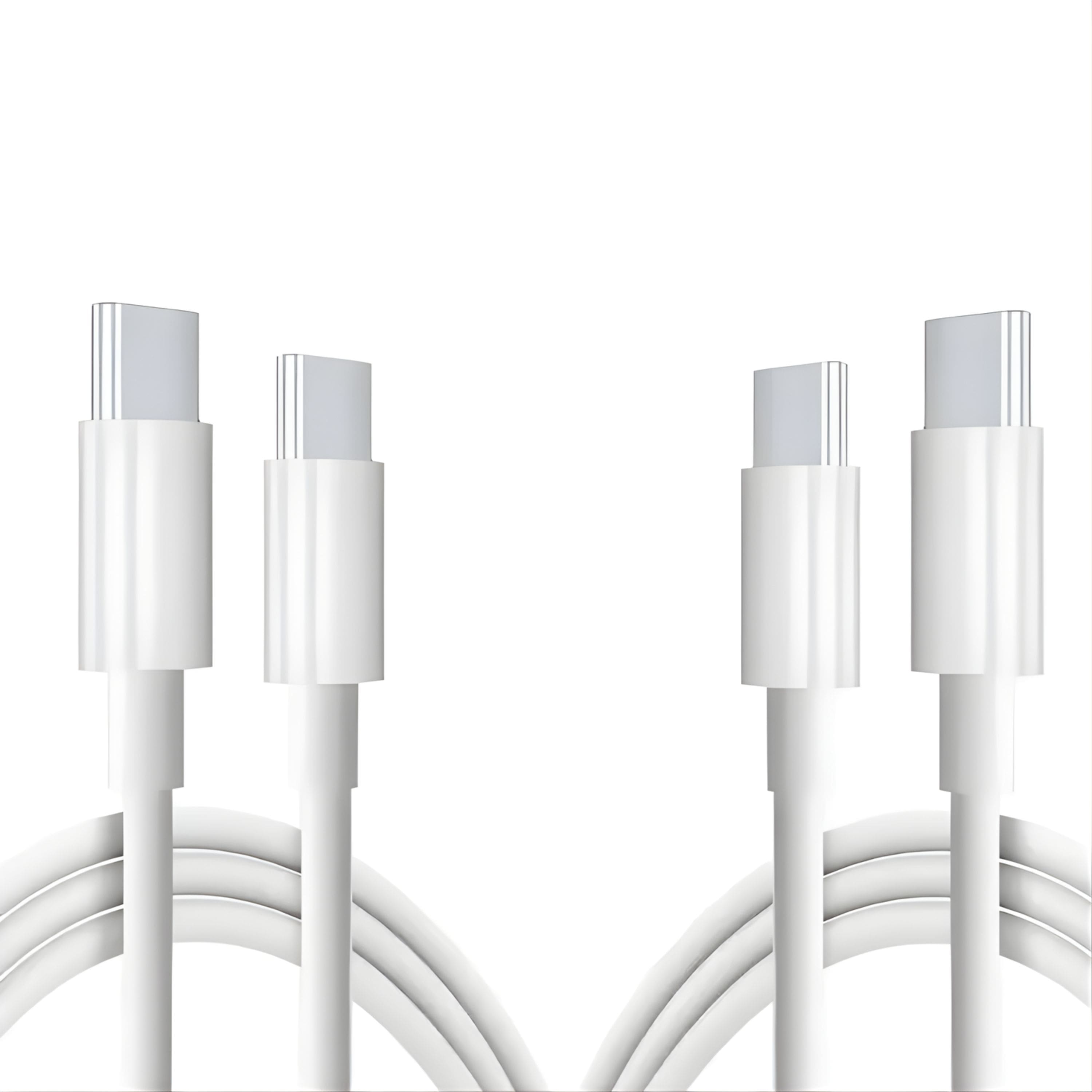 Kitcheniva - USB C To USB C Cable Cord 2 Pack Fast Charging Efficient Data Sync Sleek And Durable Style 3Ft - White