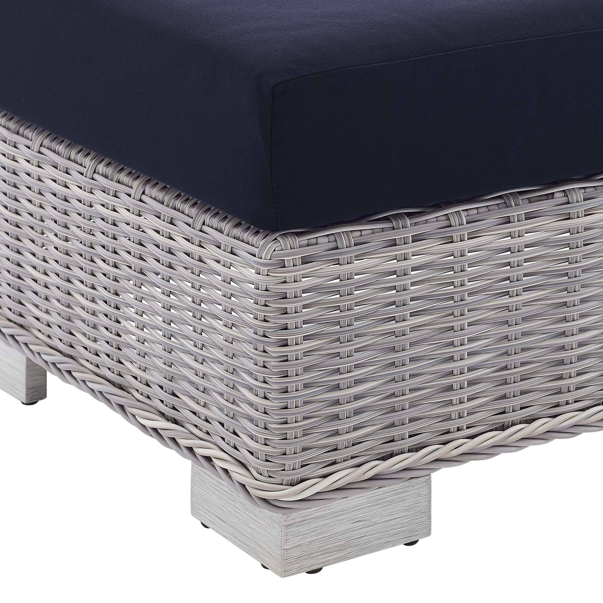 Alt View 5. Modway - Conway Sunbrella® Outdoor Patio Wicker Rattan Armless Chair by Modway - Light Gray Navy.
