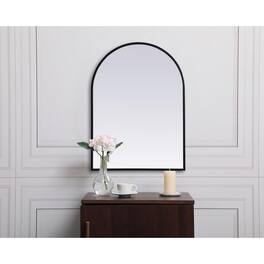 Elegant Decor - Metal Frame Arch Mirror 22x30 Inch - Black