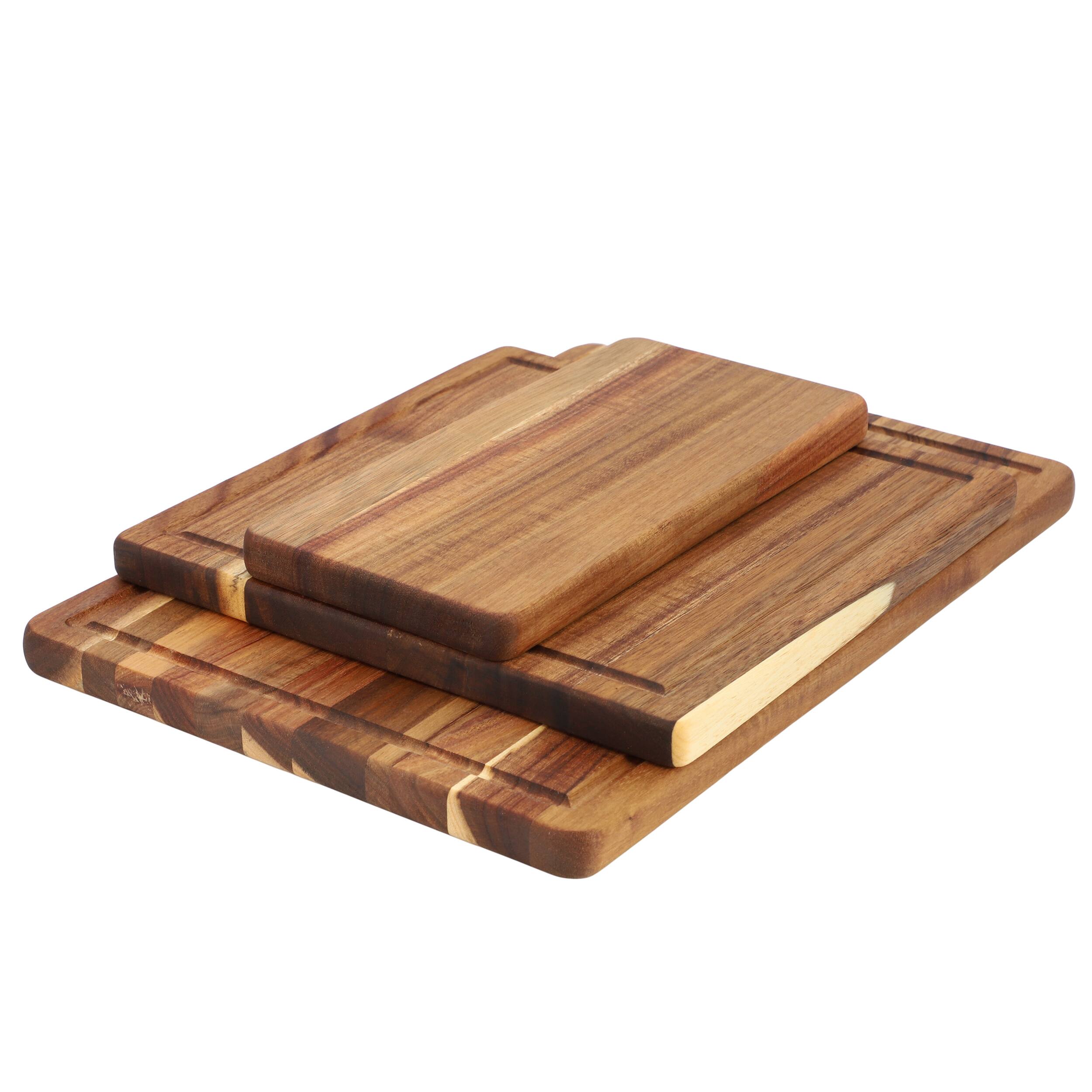Alt View 1. MegaChef - MegaChef 3 Piece Acacia Wood Cutting, Prep and Serving Boards - Brown.