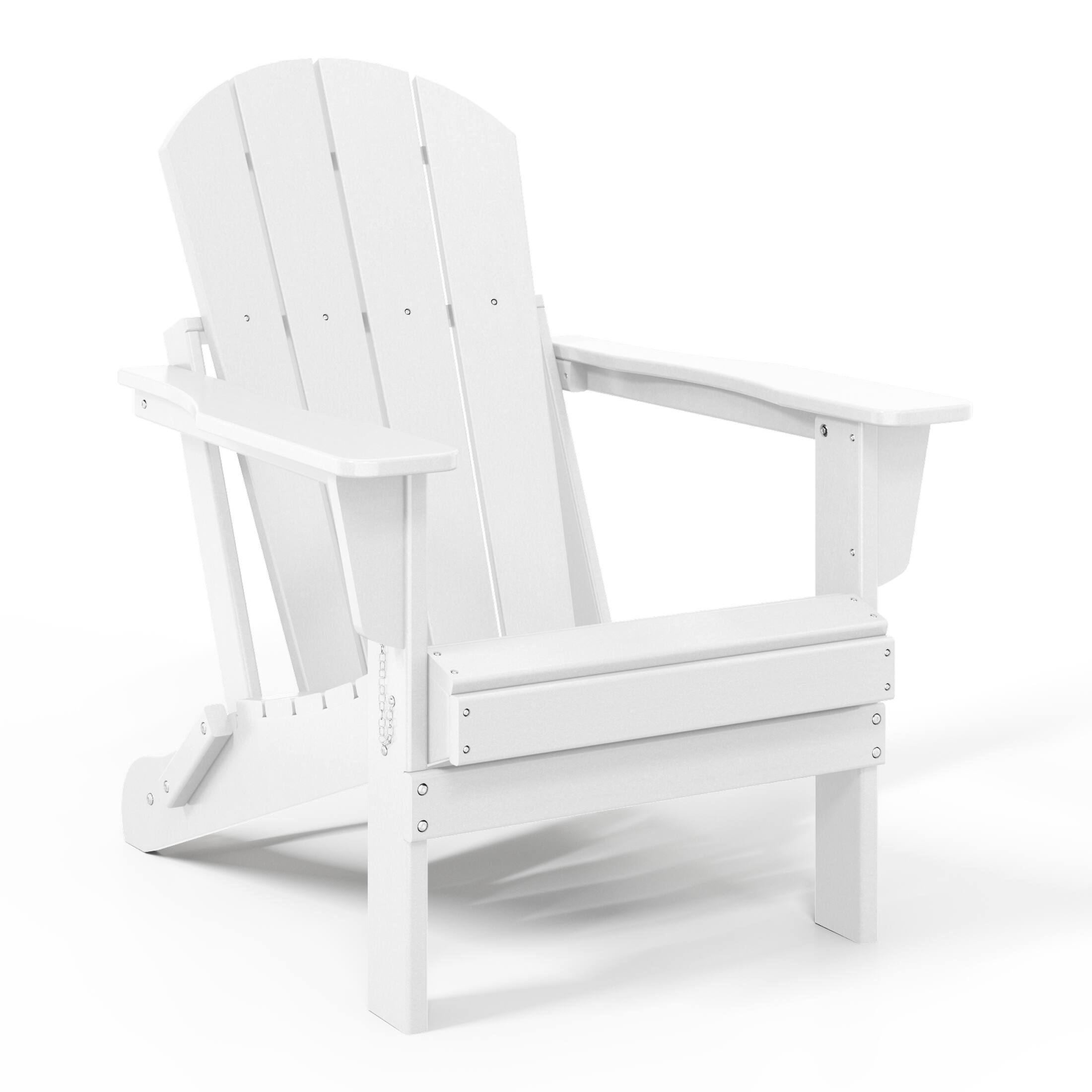 Left. WestinTrends - WestinTrends Malibu Outdoor HDPE Folding Poly Adirondack Chairs (Set of 2) - White.