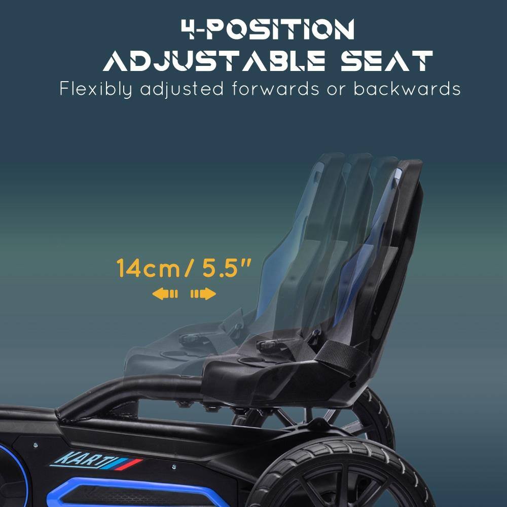 4-Position Adjustable Seat  
Flexibly adjusted forwards or backwards  
14cm / 5.5"