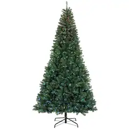 PULUZ - 9ft Prelit Christmas Tree with RGB Dynamic LEDs, Remote Control, Daily Timer, Hinged Xmas Tree, Easy Assembly - Green
