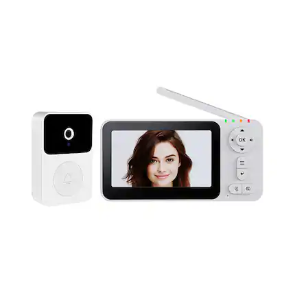 Front. Cluzine - Wireless Video Doorbell with 4.3" Screen, 2-Way Talk, Live Call, 365-Day Standby, Easy Install.