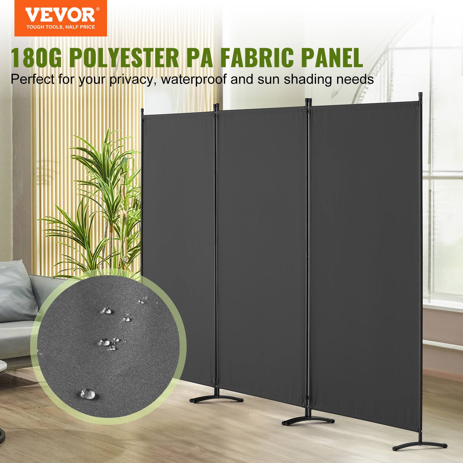 VEVOR TOUGH TOOLS, HALF PRICE 180G POLYESTER PA FABRIC PANEL Perfect for your privacy, waterproof and sun shading needs