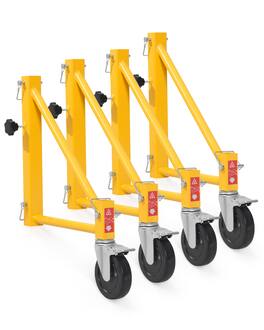 VEVOR - 4-Pack Scaffold Outriggers, 1000 lbs Total Load Capacity Baker-Style Scaffolding Accessory with Swivel Casters - Yellow