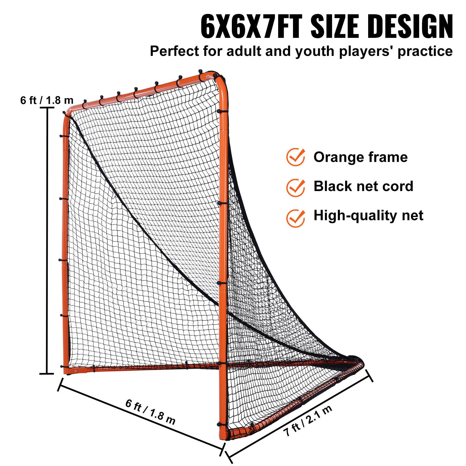 6X6X7FT SIZE DESIGN
Perfect for adult and youth players' practice
6 ft / 1.8 m
Orange frame
Black net cord
High-quality net
6 ft / 1.8 m
7ft/2.1m