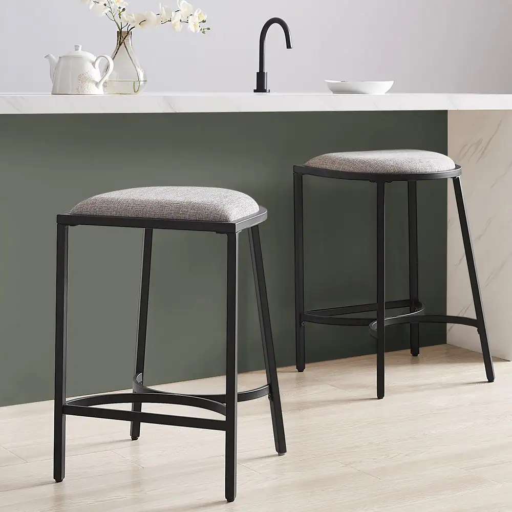 Alt View 7. Crosley Furniture - Ellery 2-Piece Counter Height Bar Stool Set - 2 Stools - Gray.