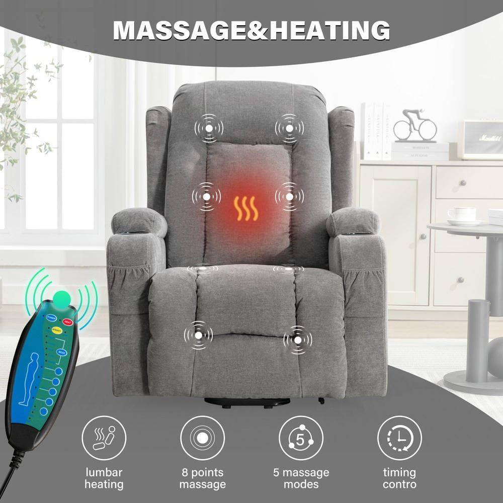 MASSAGE & HEATING

- 5 lumbar heating
- 8 points massage
- 5 massage modes
- timing control