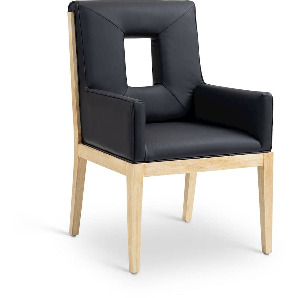 Meridian Furniture - Gwendolyn Vegan Leather Dining Arm Chair - Black