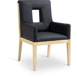 Meridian Furniture - Gwendolyn Vegan Leather Dining Arm Chair - Black