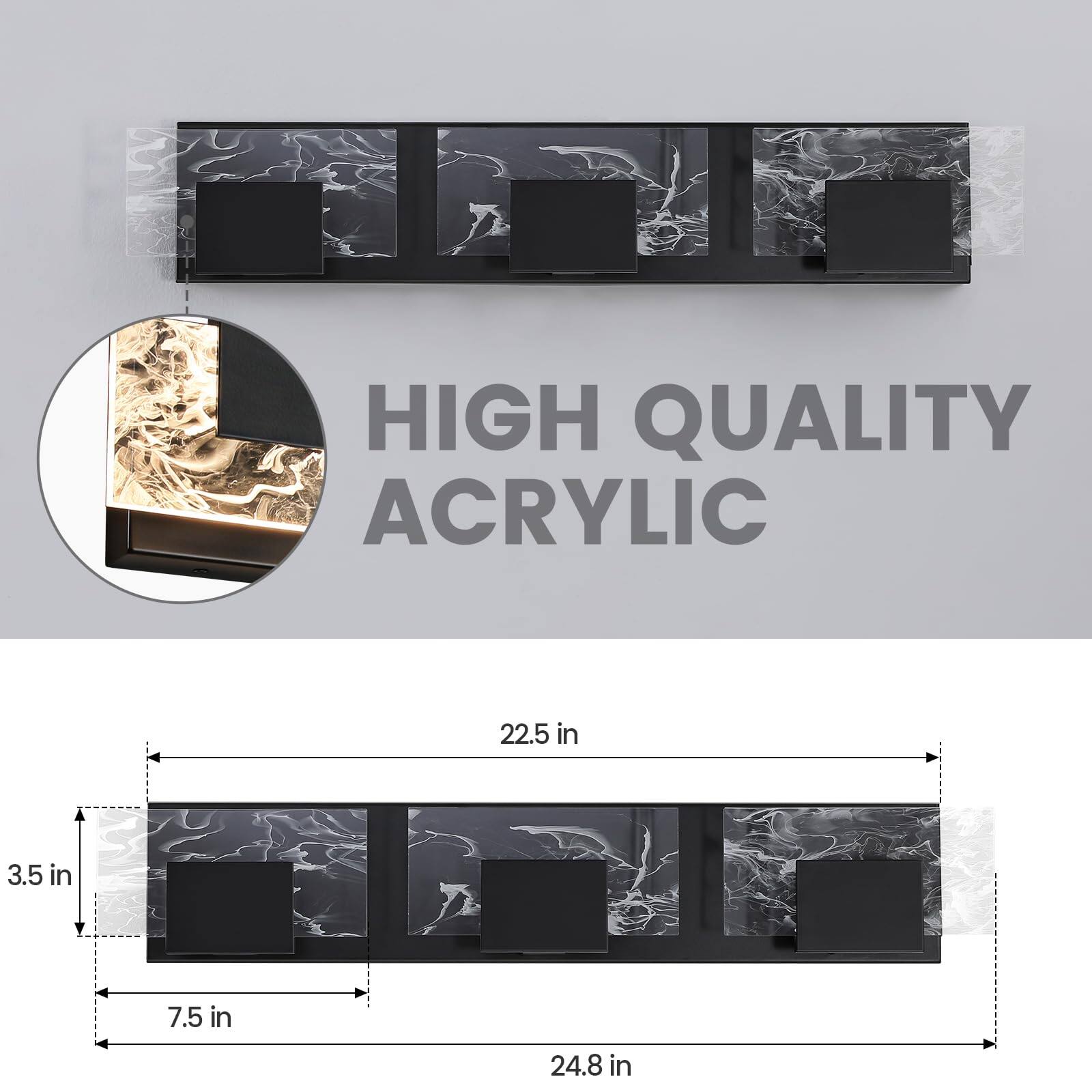 HIGH QUALITY ACRYLIC

22.5 in  
3.5 in  
7.5 in  
24.8 in