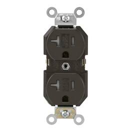 Leviton - 20 amps 125 V Duplex Outlet 5-20R 1 pk - Brown