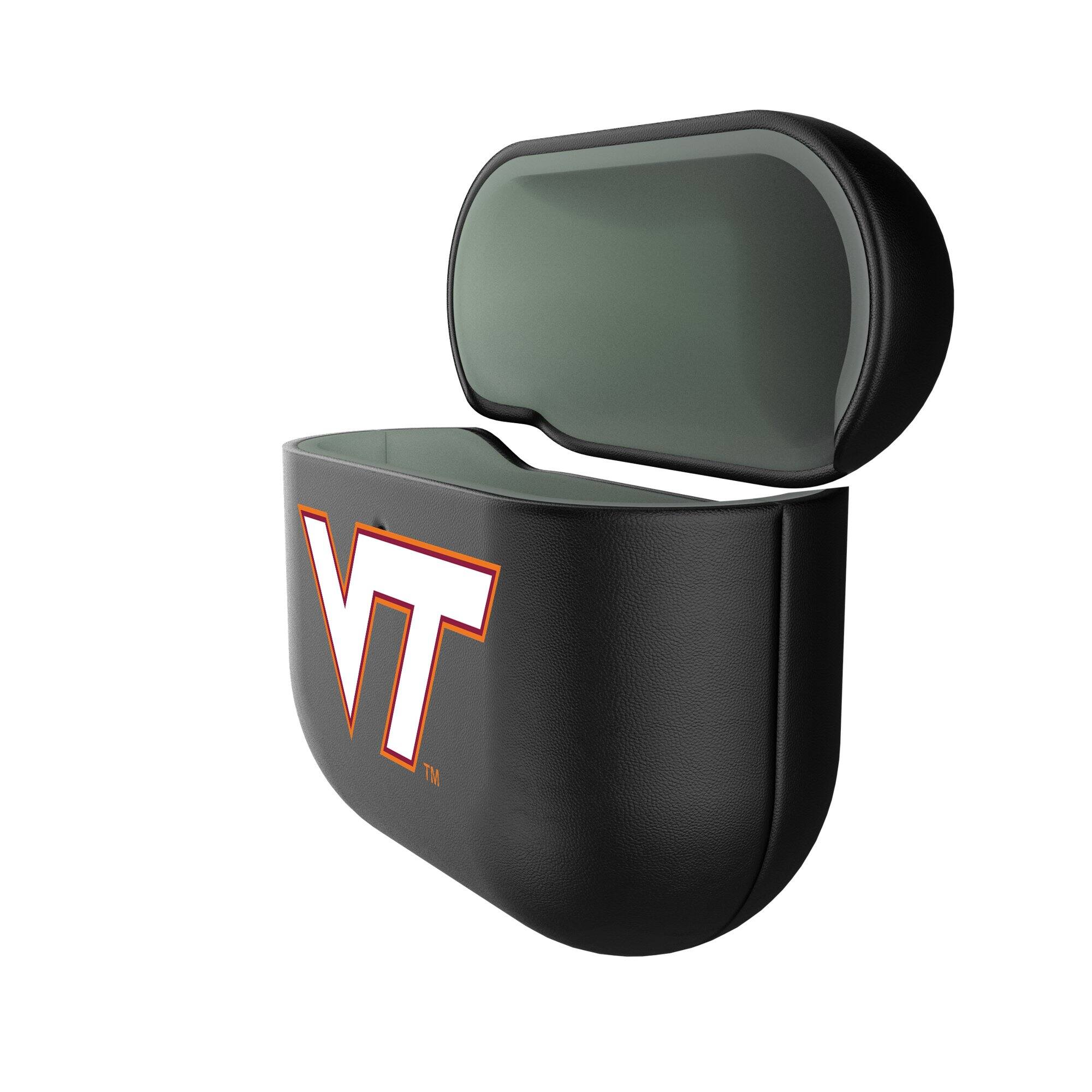 Alt View 1. Keyscaper - Virginia Tech Hokies Virginia Tech Hokies Insignia AirPods 4th Generation Case Cover - No Size - Black.