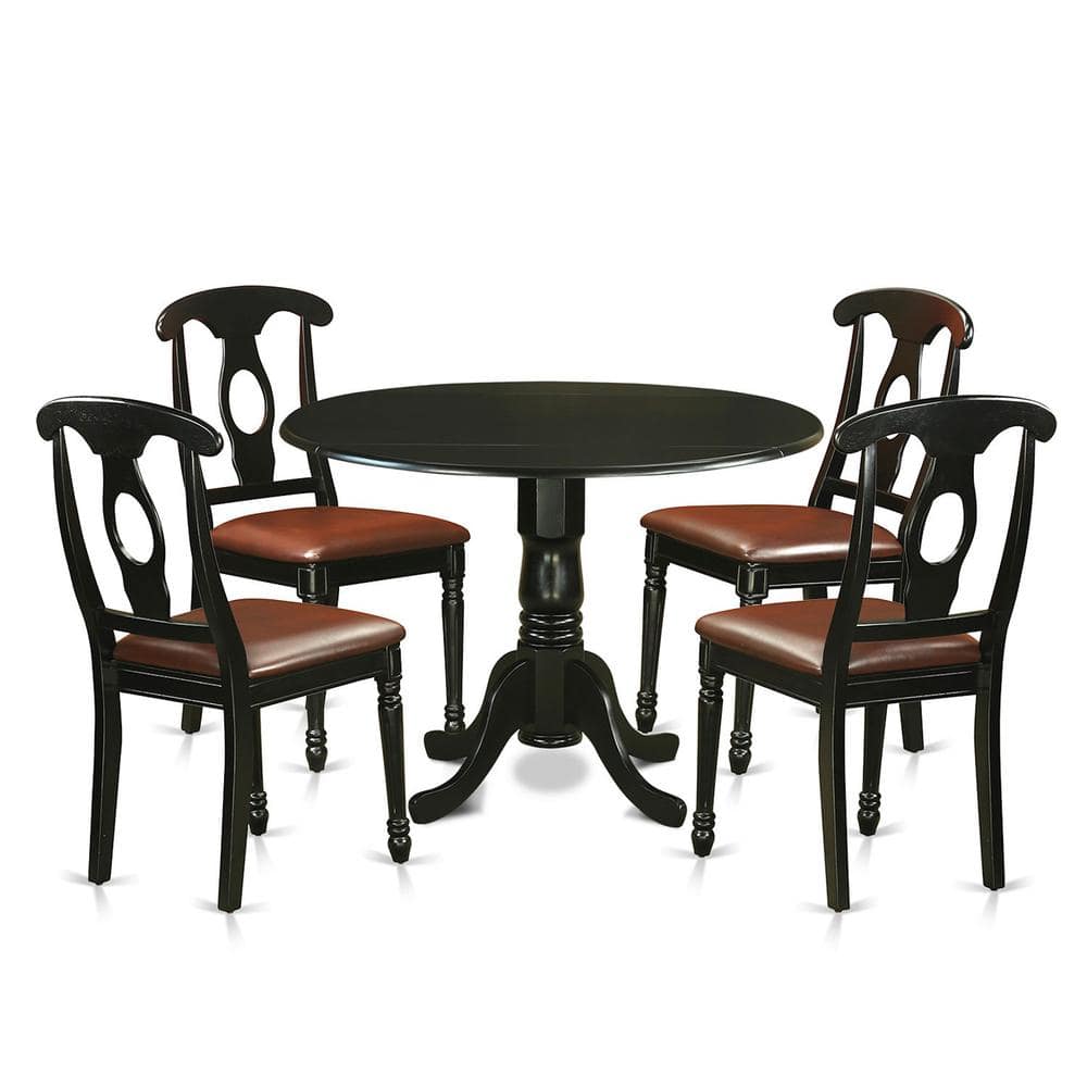 East West Furniture - 5 Pc Dinette Table set - Small Kitchen Table and 4 Dining Chairs - Black price history on PriceWatchPro