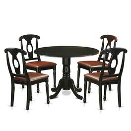 East West Furniture - 5 Pc Dinette Table set - Small Kitchen Table and 4 Dining Chairs - Black