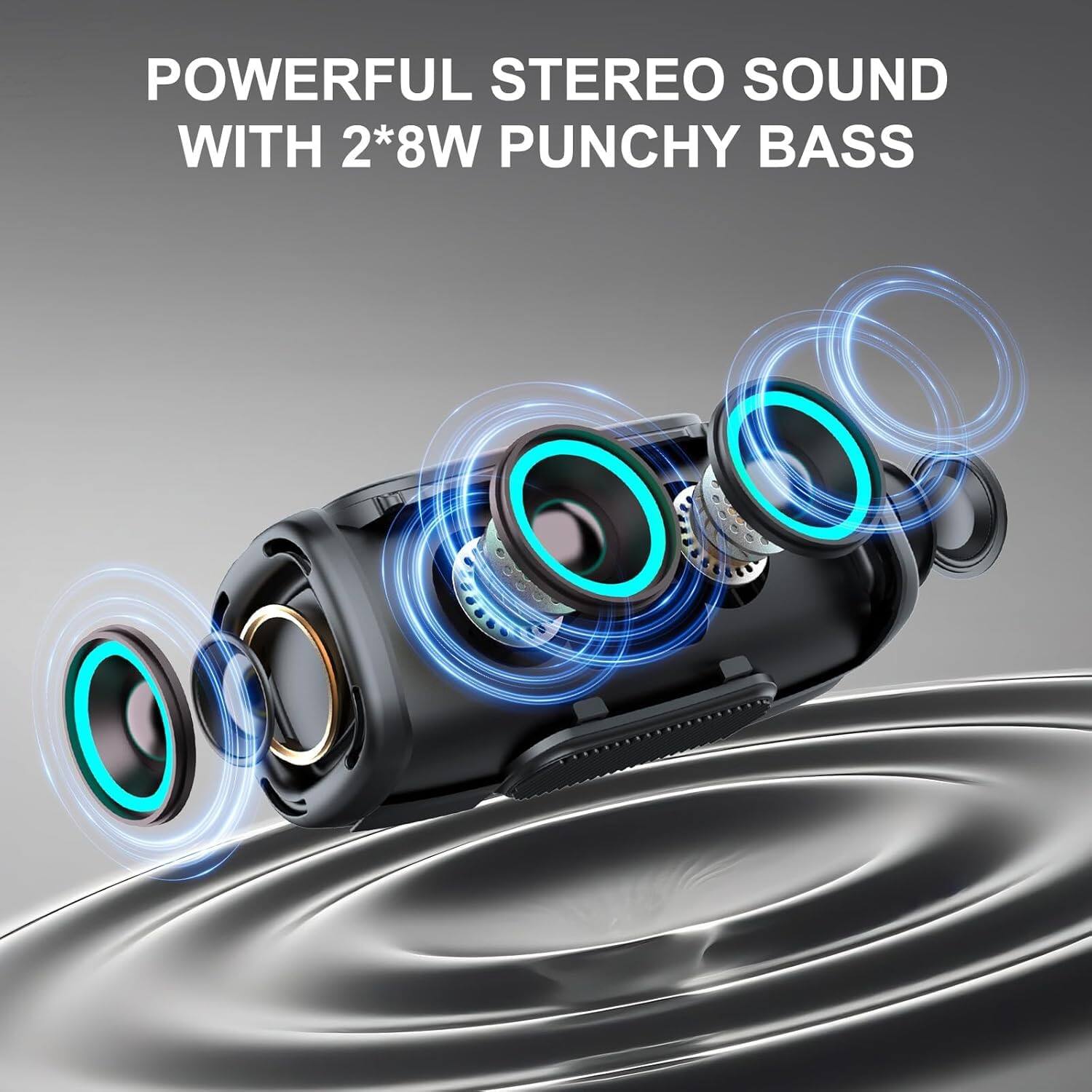 POWERFUL STEREO SOUND  
WITH 2*8W PUNCHY BASS