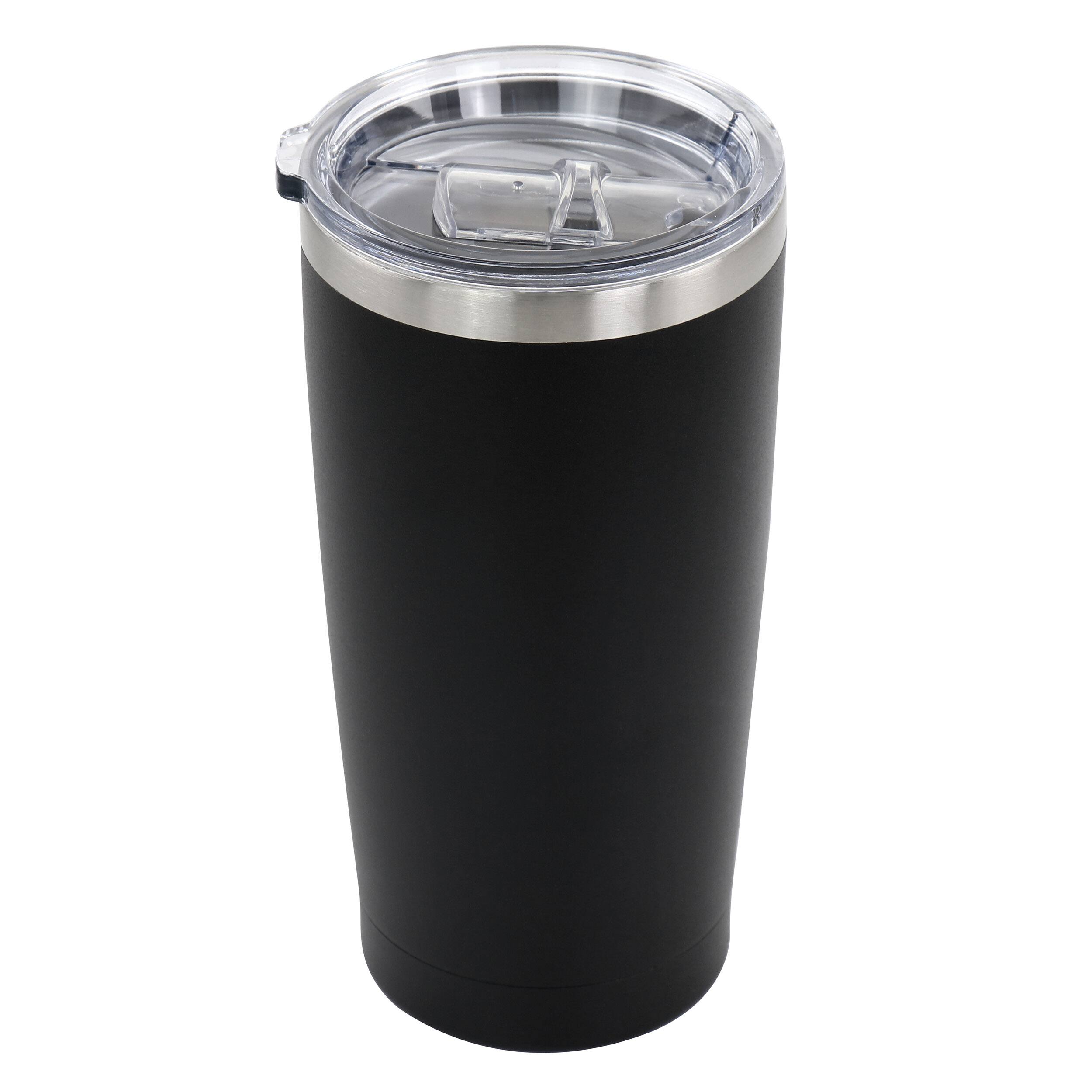 Alt View 2. Gibson - WAO 18oz  Thermal Tumbler with Acrylic Lid in Matte Black - Black.