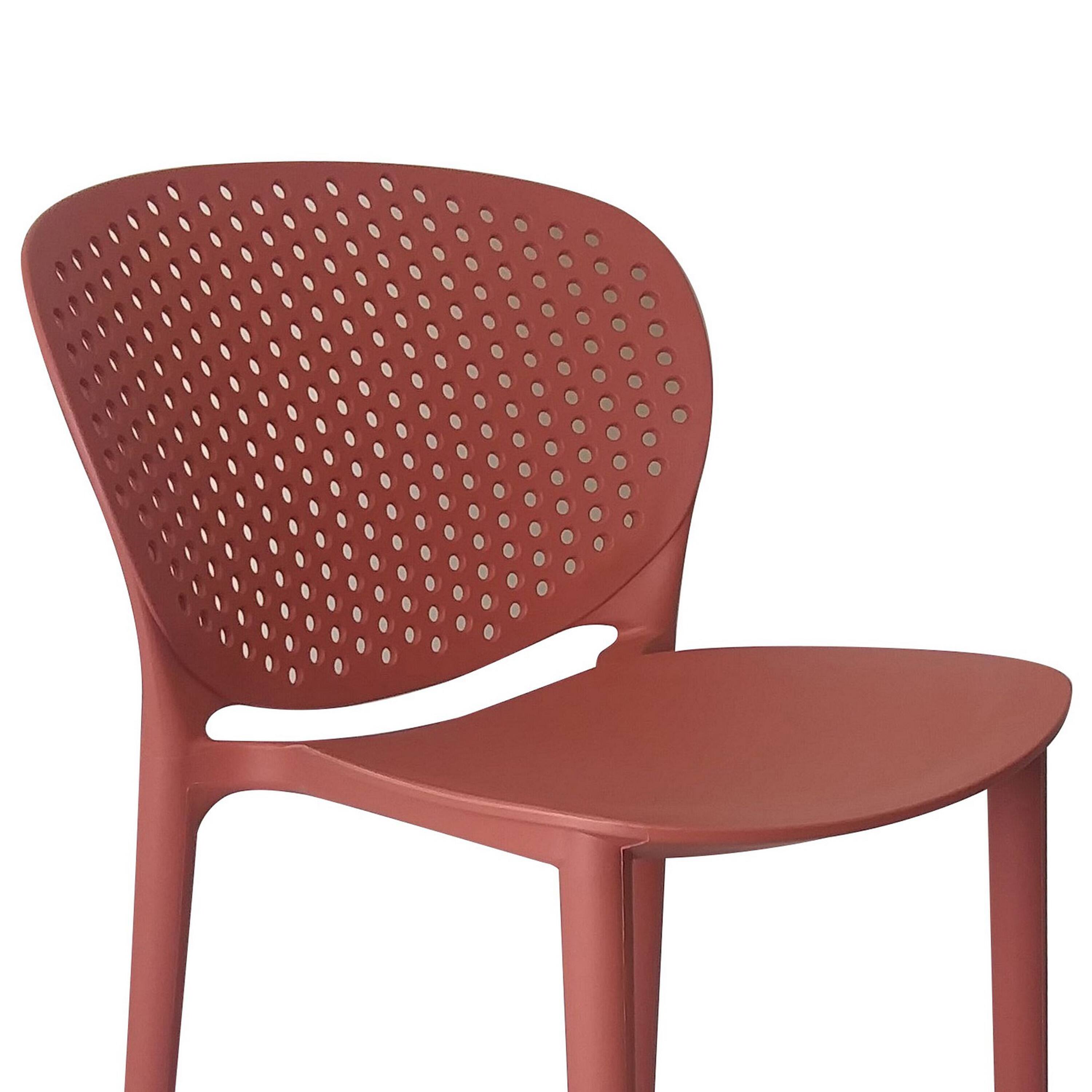 Left. Manhattan Lane - Celin 30 Inch Barstool Chair, Set of 4, Stackable, Mesh, Curved Seat, Orange - Orange.