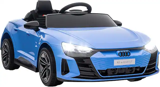 Front. Costway - Costway Kids Ride On Car 12V Battery Powered Licensed Audi RS E-tron GT Car Toy w/ Remote Control - Blue.