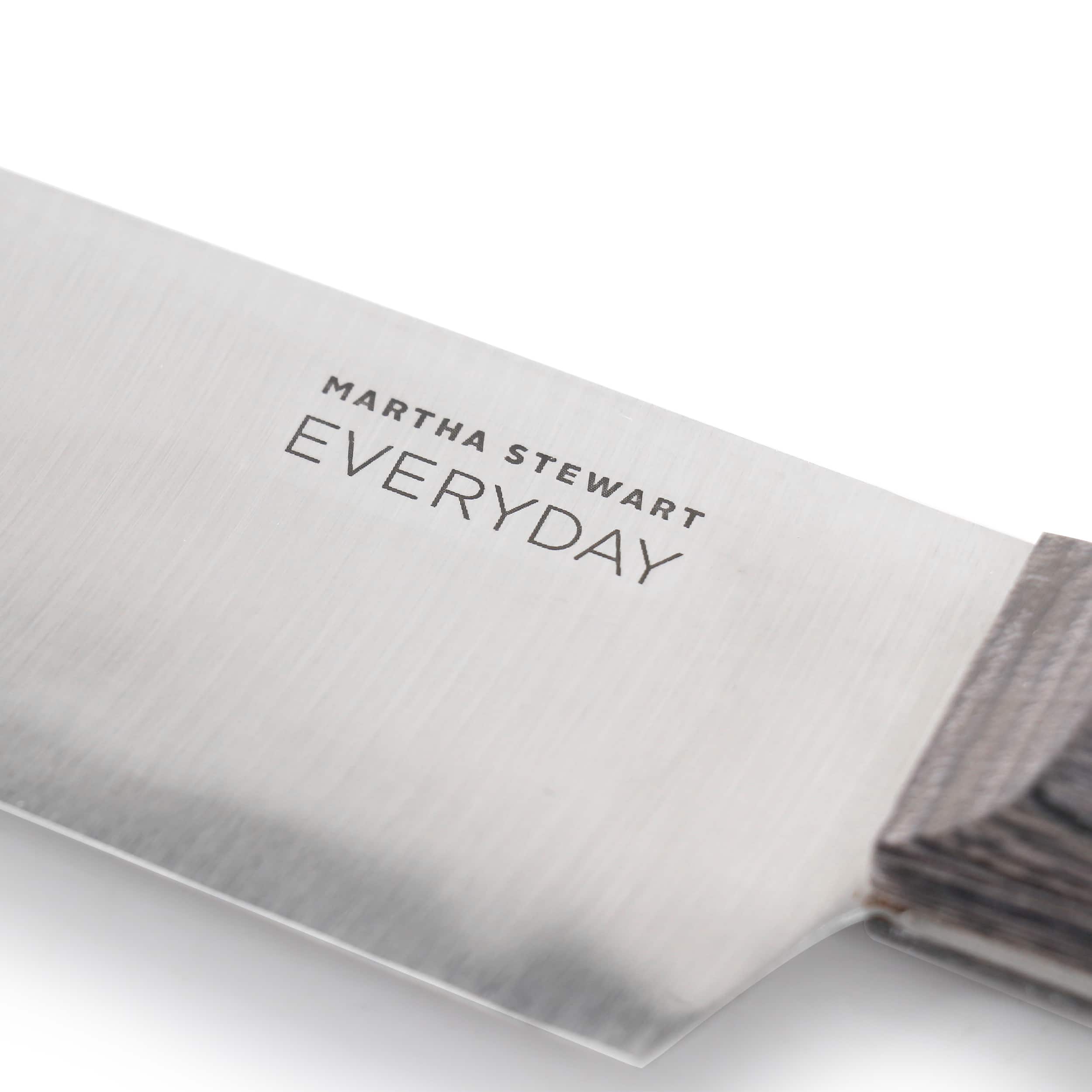 Martha Stewart - Everyday 8 Inch Stainless Steel Chef Knife with Wood Handle - Dark Gray - Thumbnail 5